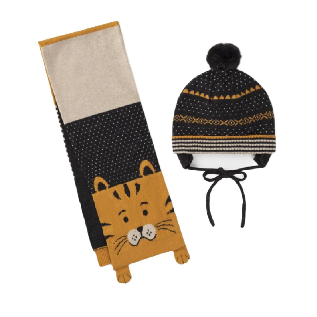 Mayoral Baby Boys Hat Scarf Set Ochre
