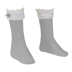 Miranda Lace Socks Knee Hi Grey