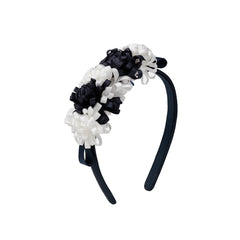 Baby Girls Flowers Headband Navy