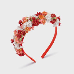 Girls Flowers Headband Persimmon