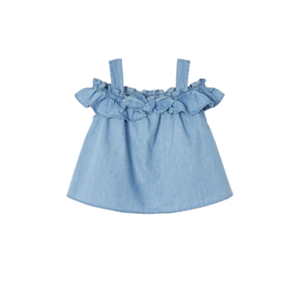 Mayoral Girls Denim Strap Blouse