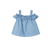Mayoral Girls Denim Strap Blouse