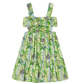 Girls Patterned Dress Lime