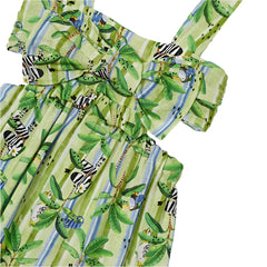 Girls Patterned Dress Lime