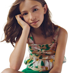 Girls JNR Knot Top with Crepe Shorts