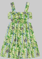 Mayoral Girls Patterned Dress Lime
