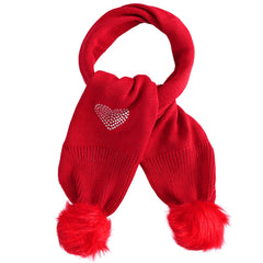 iDO Baby Girls Diamante Hat Scarf Set Red