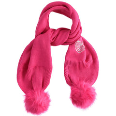 iDO Baby Girls Diamante Hat Scarf Set Fuchsia