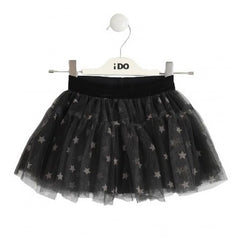 iDO Girls Star Tulle Skirt Grey Pink