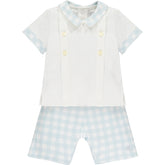 Benedict Check Print Top Short Set