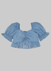 Girls Junior Smock Top with Ruffle