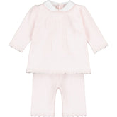 Emile et Rose - Cleo - Baby Pink 2 Piece Set Knit Bow Detail | Kizzies