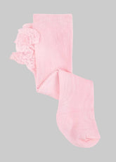 Mayoral ribbed tights with ruffle bum, baby rose.