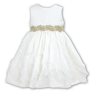 Girls Dress Ivory/Gold - Kizzies, Dresses - Childrens Wear