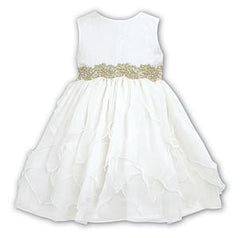 Girls Dress Ivory/Gold - Kizzies, Dresses - Childrens Wear