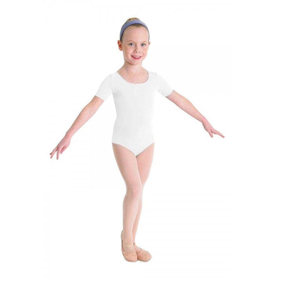 Short Sleeve Leotard White - Kizzies, Leotards - Childrens Wear