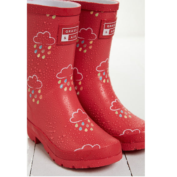 G&A Older Kids Colour Changing Wellies Coral