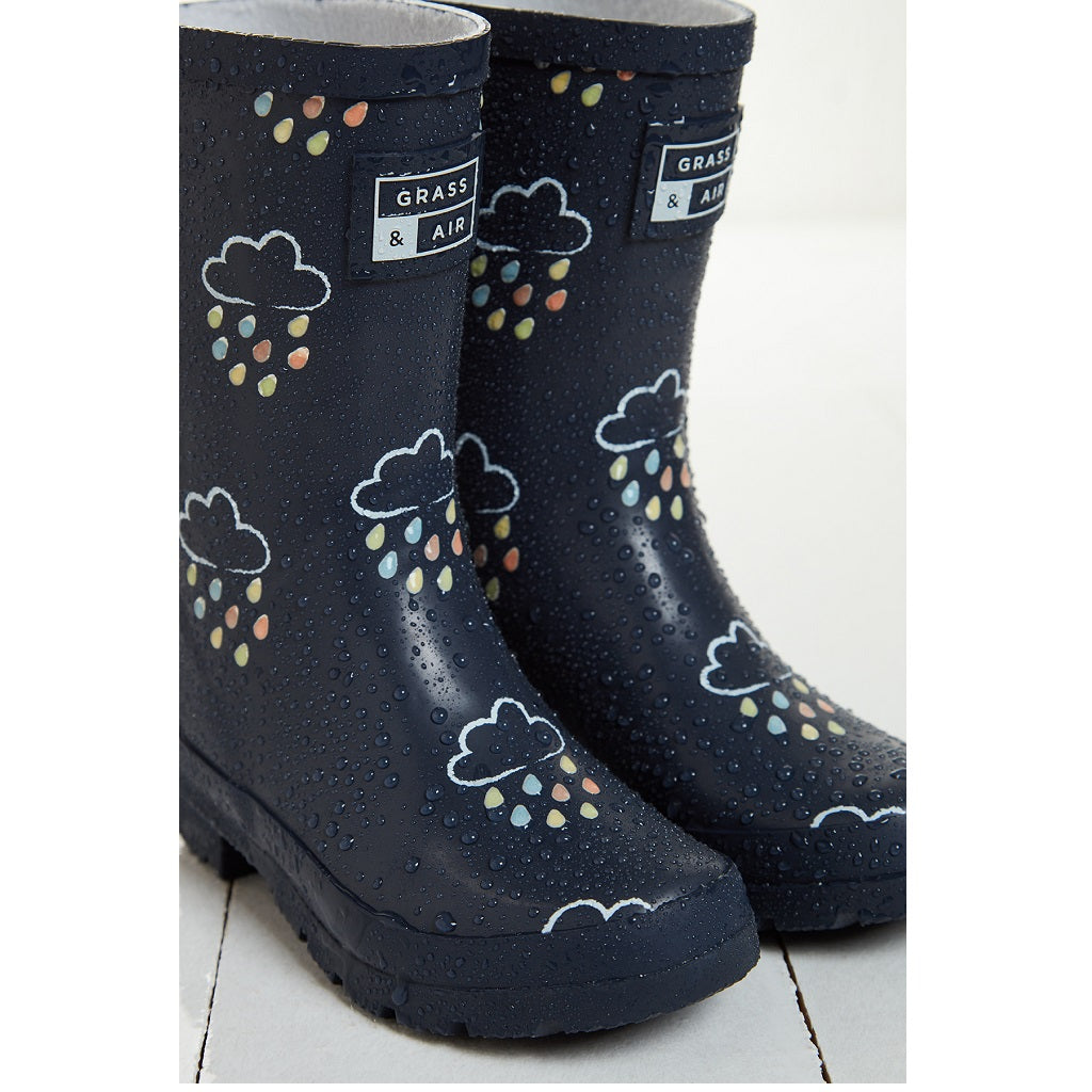 G&A Older Kids Colour Changing Wellies Navy G&A Older Kids Colour Changing Wellies Navy