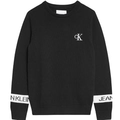CALVIN KLEIN Intarsia Logo Sweater Black