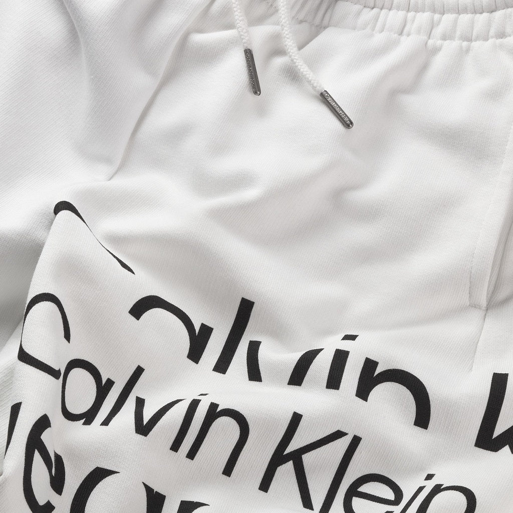 CALVIN KLEIN Logo Jogger Shorts White CALVIN KLEIN Logo Jogger Shorts White