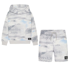 CKJ Boys AOP TV Print Hoodie & Jogger Shorts