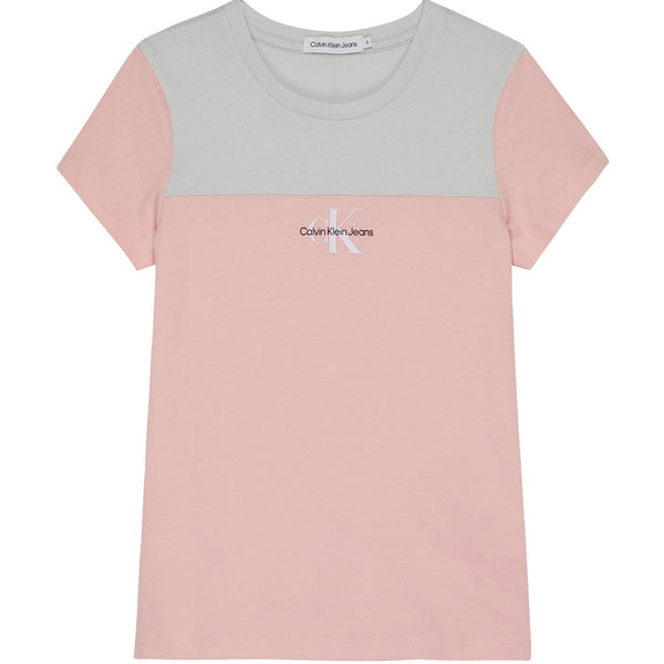 CK Girls Block Monogram T-Shirt Pink