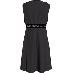 CALVIN KLEIN Milano Logo Tape Dress Black