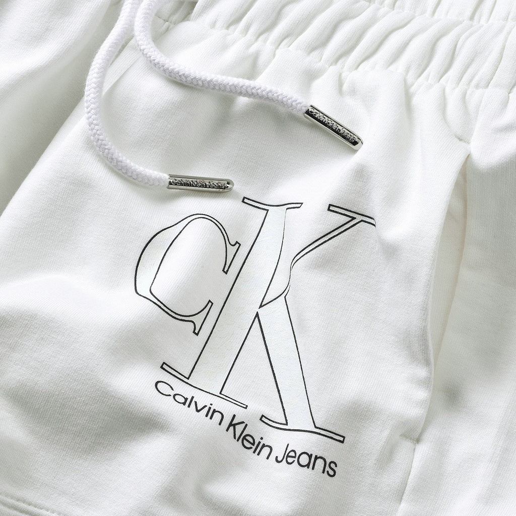 CALVIN KLEIN Girls Monogram Shorts White CALVIN KLEIN Girls Monogram Shorts White