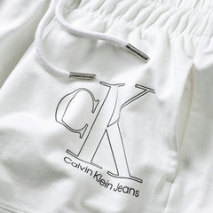 CALVIN KLEIN Girls Monogram Shorts White