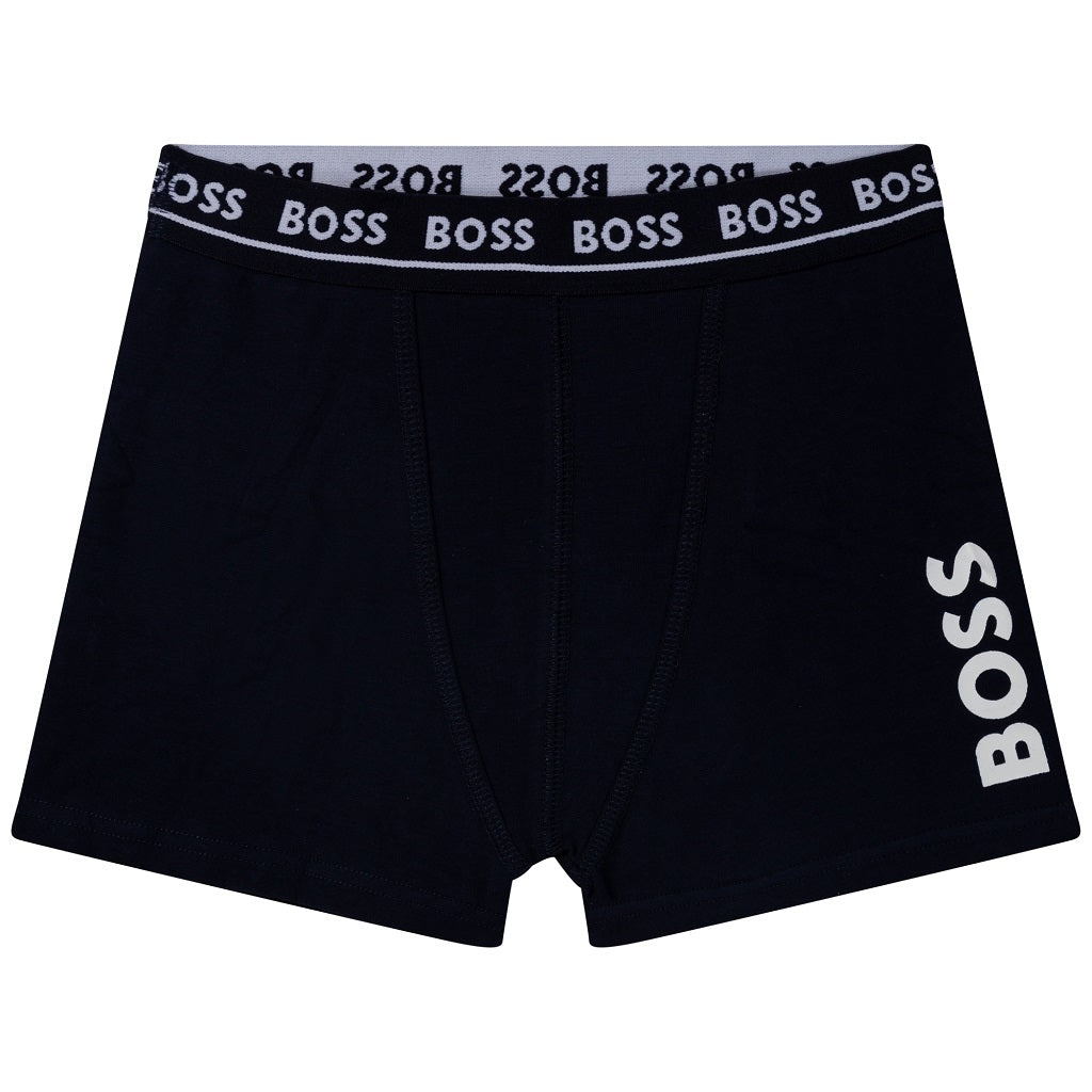 BOSS KIDS Boxer Shorts Navy Grey BOSS KIDS Boxer Shorts Navy Grey