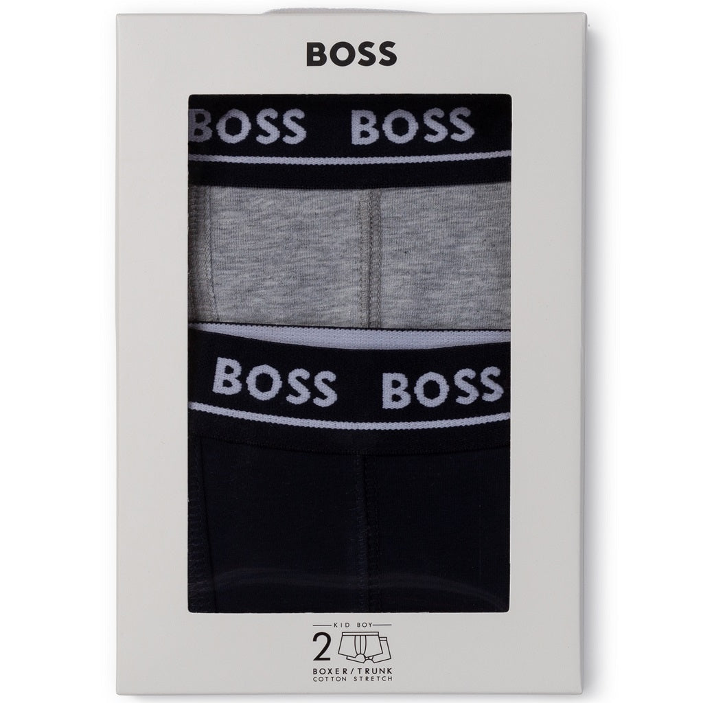 BOSS KIDS Boxer Shorts Navy Grey BOSS KIDS Boxer Shorts Navy Grey