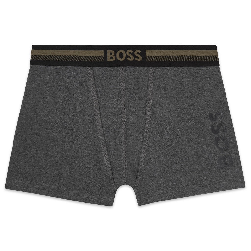 BOSS KIDS Set of 2 Boxer Shorts Charcoal Red BOSS KIDS Set of 2 Boxer Shorts Charcoal Red