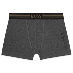 BOSS KIDS Set of 2 Boxer Shorts Charcoal Red