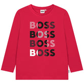 BOSS KIDS Long Sleeve T-Shirt Poppy