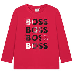 BOSS KIDS Long Sleeve T-Shirt Poppy