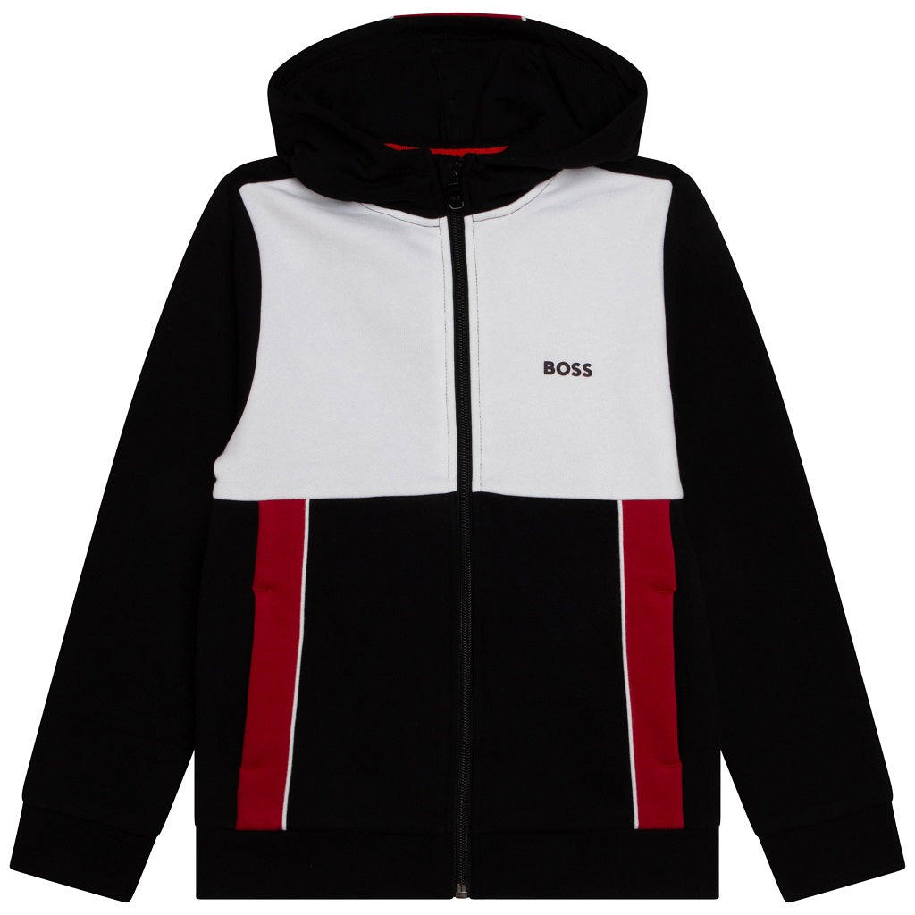 BOSS Kids Hooded Track Cardigan Black - Kizzies