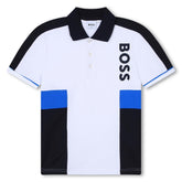 BOSS KIDS Short Sleeve Polo White Blue