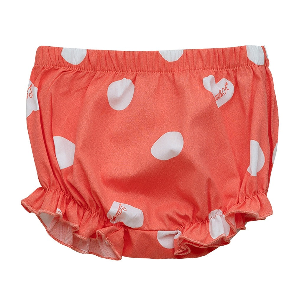 LITTLE A Polka Dot Frill Dress Coral LITTLE A Polka Dot Frill Dress Coral