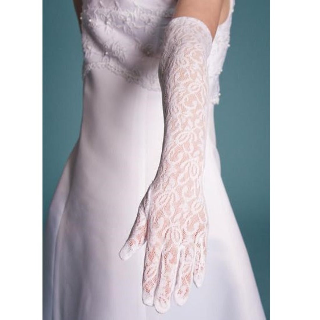 Girls Elbow Length Lace Gloves - Kizzies, Accessories - Childrens Wear