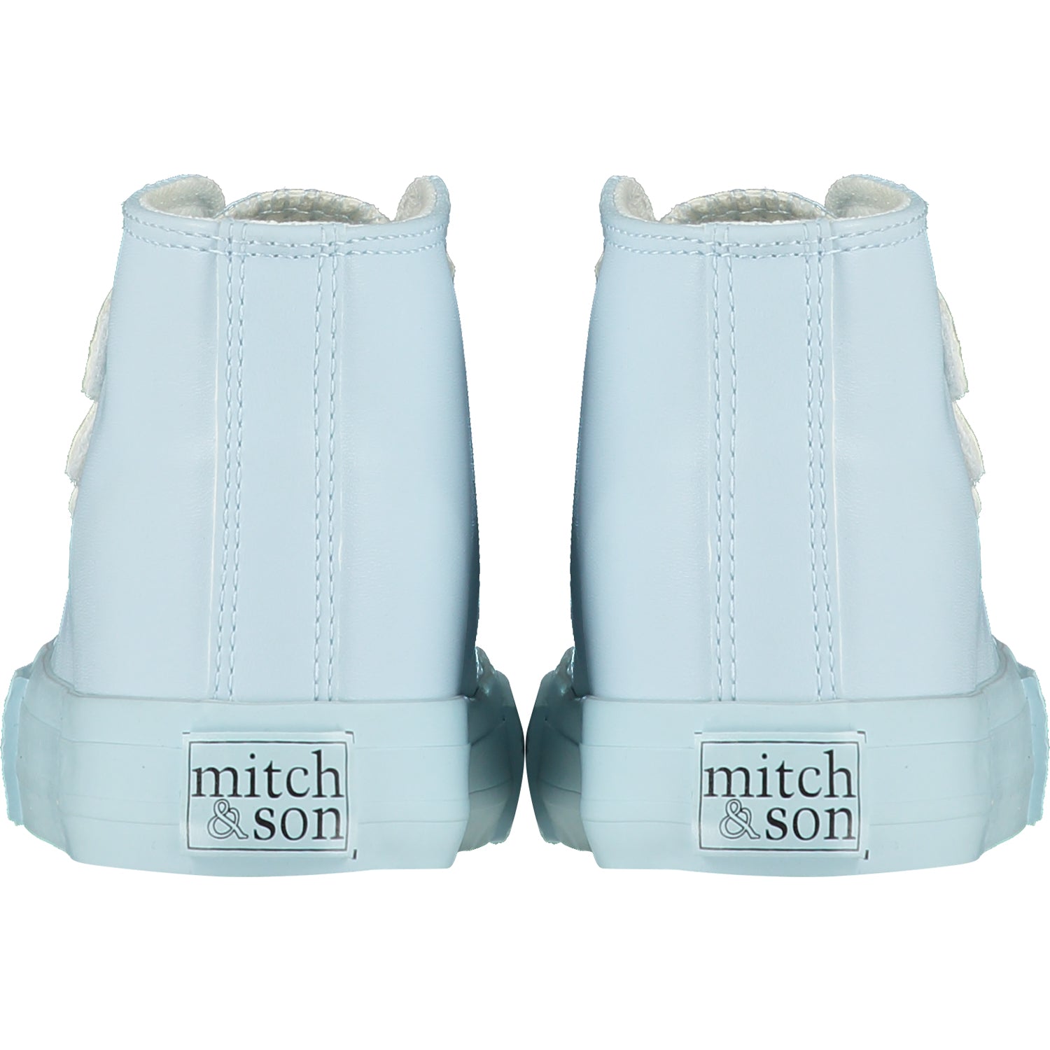 MITCH & SON Boys TRIPLE V Velcro High Top Pale Blue MITCH & SON Boys TRIPLE V Velcro High Top Pale Blue