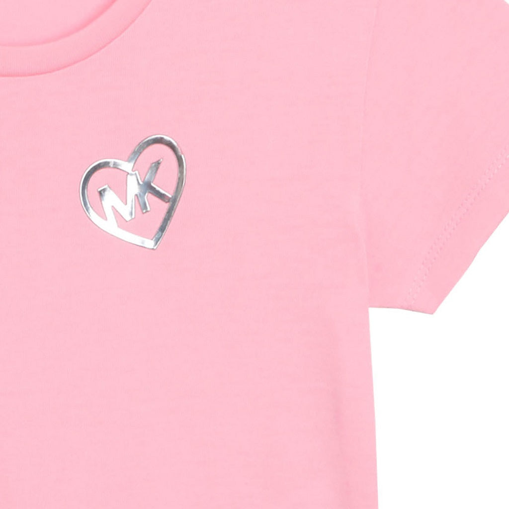 MICHAEL KORS Girls MK Heart Logo T-Shirt MICHAEL KORS Girls MK Heart Logo T-Shirt