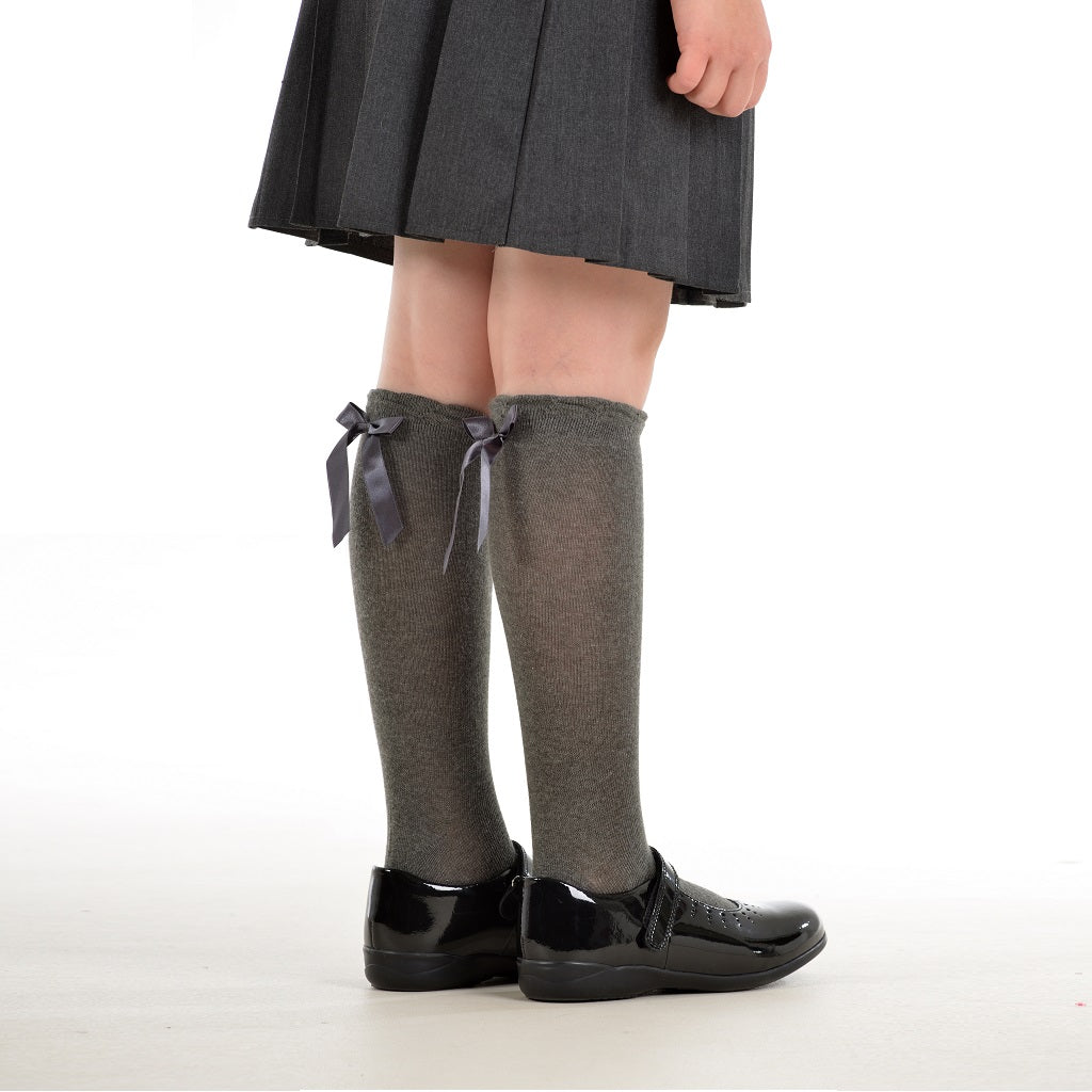 Pex Ribbon Knee High Sock Grey