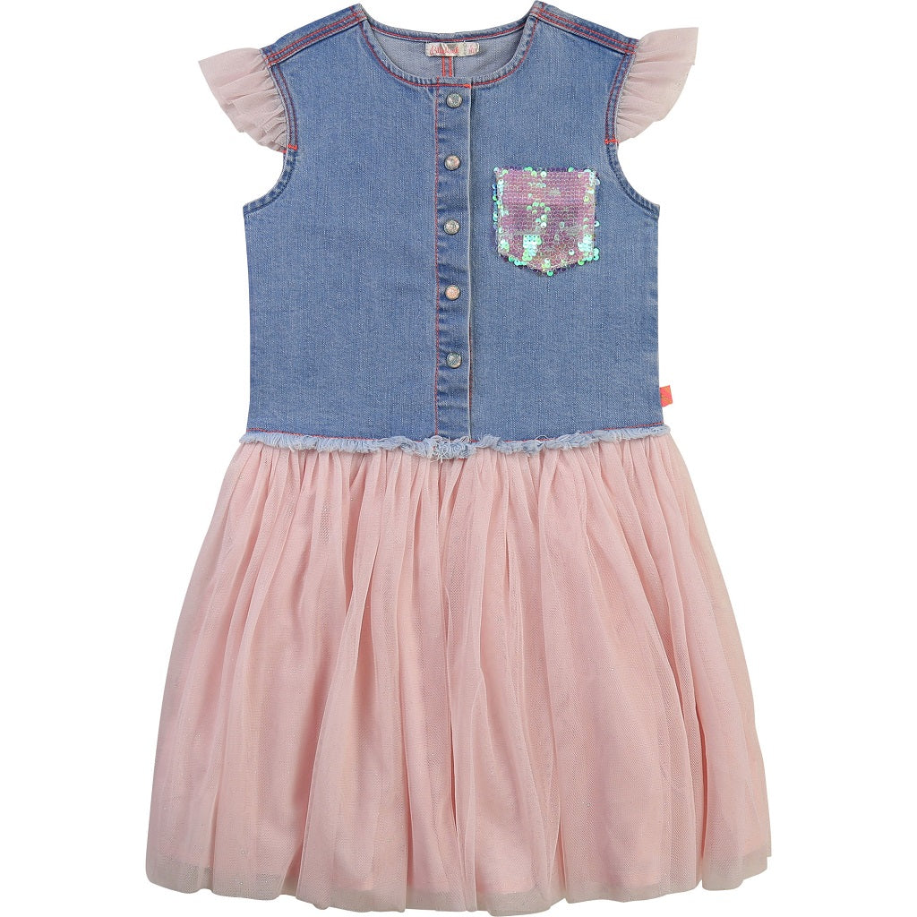 Girls denim outlet tulle dress