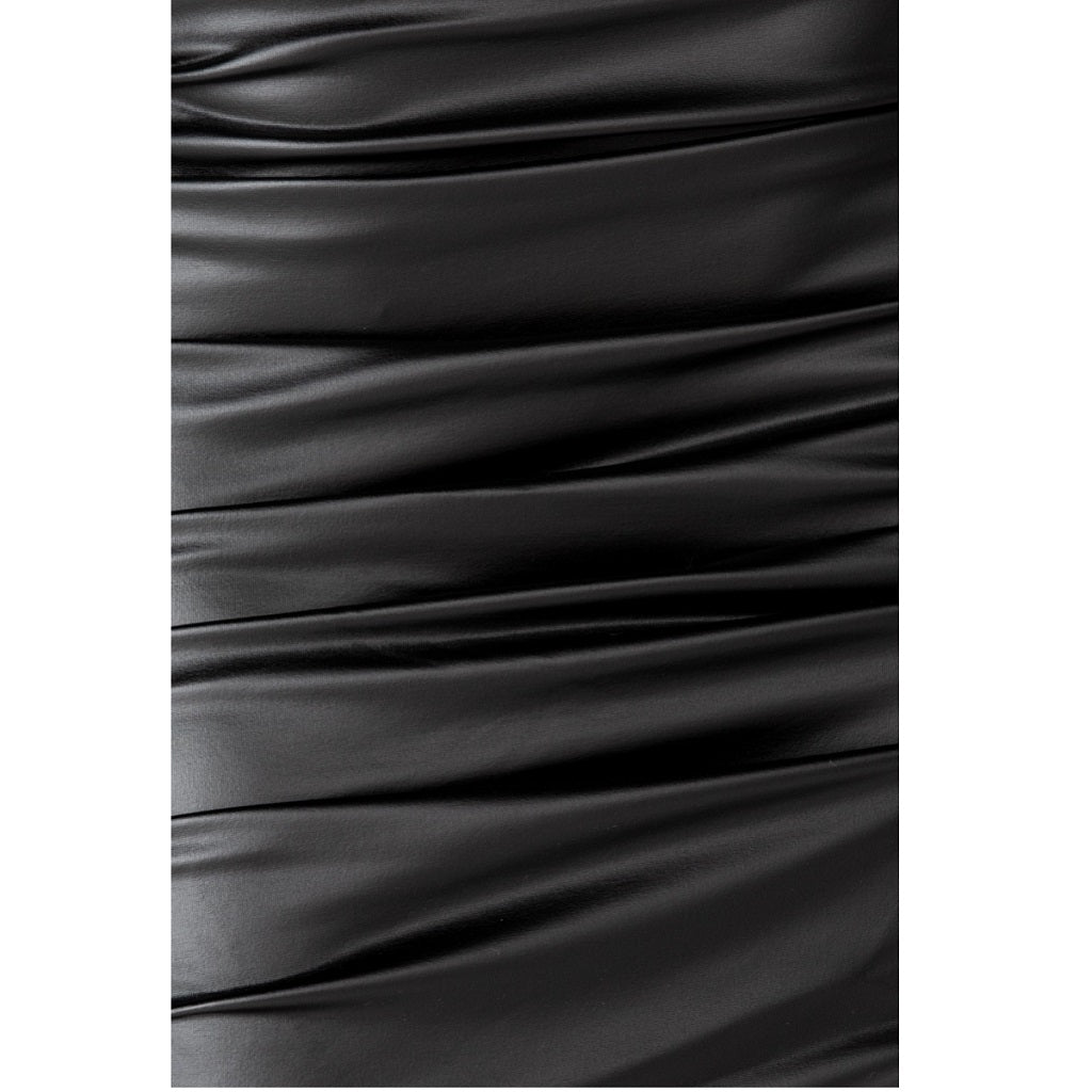 Faux Leather Ruched Mini Skirt Black Faux Leather Ruched Mini Skirt Black