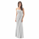 LINZI JAY Full length cowl back dress with ruched across front and sweetheart neckline. There is diamante motifs on back with chiffon cap sleeves.