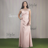 Linzi Jay Ladies String of Pearls Vintage Rose Satin Dress - Kizzies