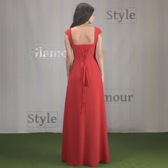 Linzi Jay Ladies Full Length Chiffon Dress. watermelon