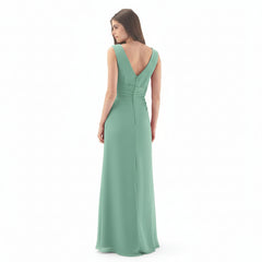 Linzi Jay Ladies Chiffon Pleated Effect Dress Sea Green