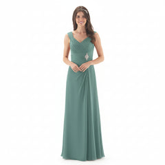 Ladies Chiffon Pleated Effect Dress Sea Green - Kizzies, Dresses - Childrens Wear