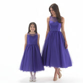 Linzi Jay Girls Ballerina Length Tulle Dress Copen Blue